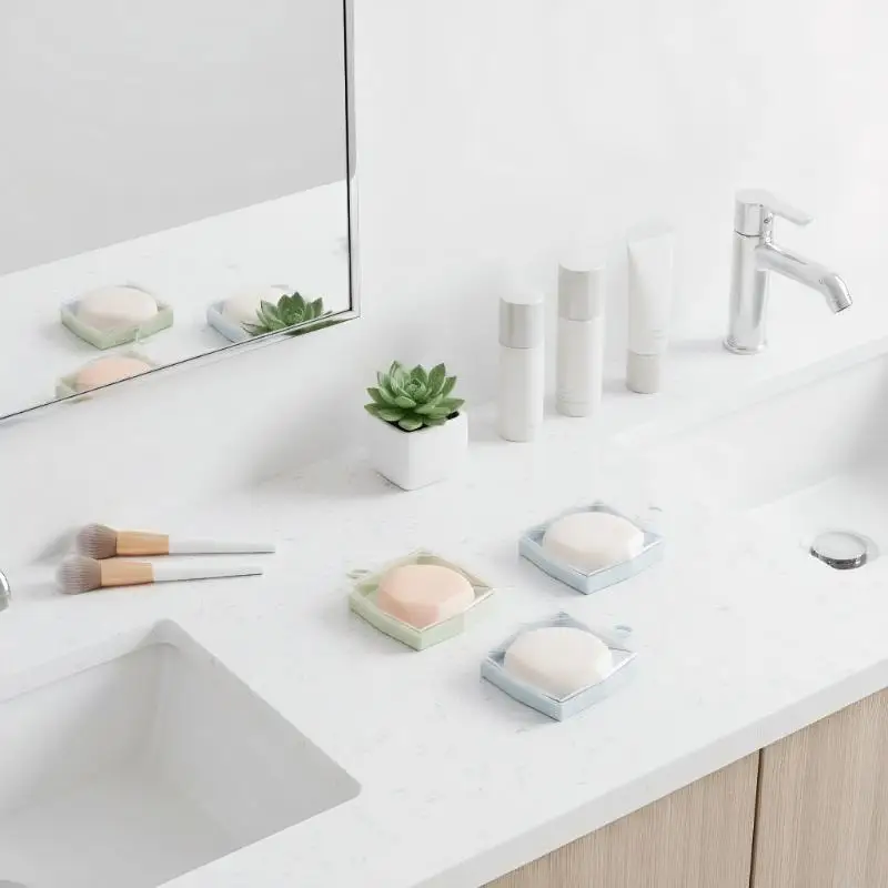 Bolsa de cosméticos de plástico transparente, estuche de almacenamiento de viaje portátil para esponja, sin polvo, organizador de cosméticos, 1/5 Uds.