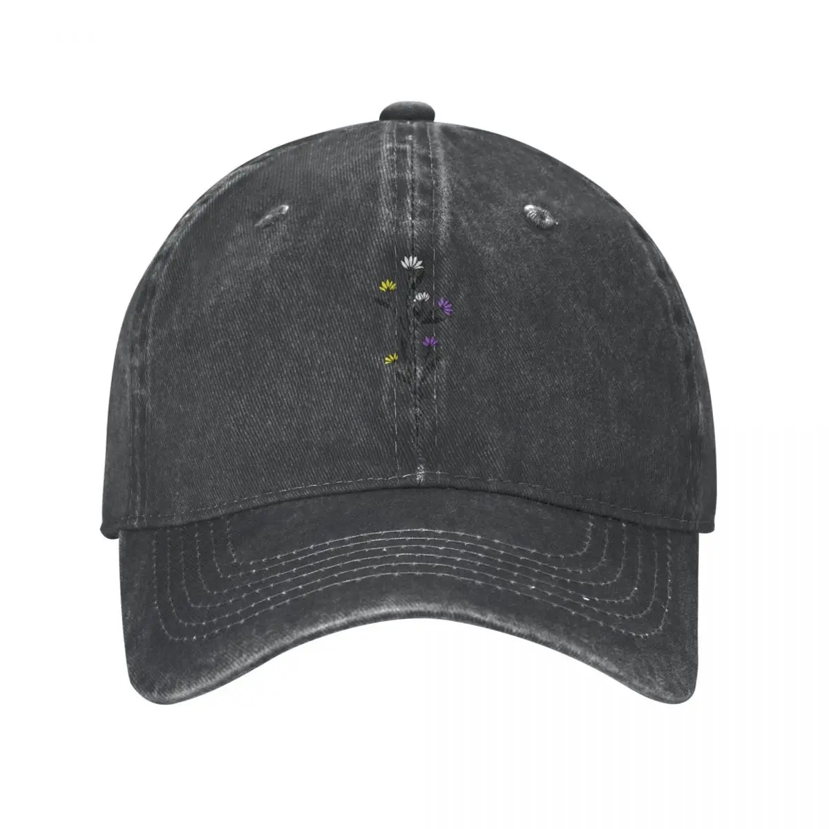 Subtle Nonbinary Pride Daisy Sprig Cowboy Hat Golf Hat Ball Cap Women's Beach Outlet Men's