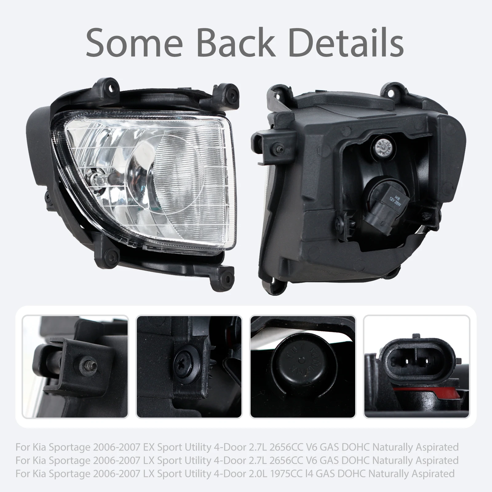Car Left Right Front Bumper Fog light Fog Lamp For Kia Sportage 2.0 2.7 2005 2006 2007 922011F001 /922021F001 Running light lamp