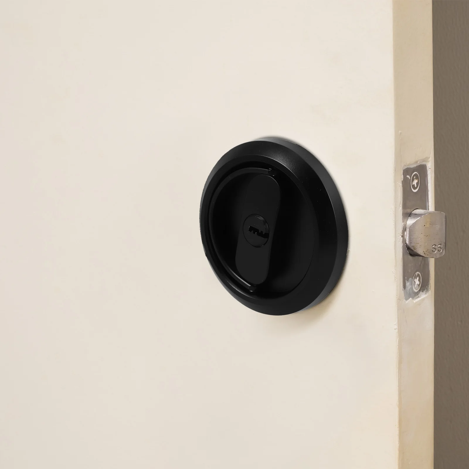 

Stainless Steel Door Lock 304 Grade Black Pocket Double Sided Keyless Hidden Heavy Duty Shackle Gate Latch Invisible