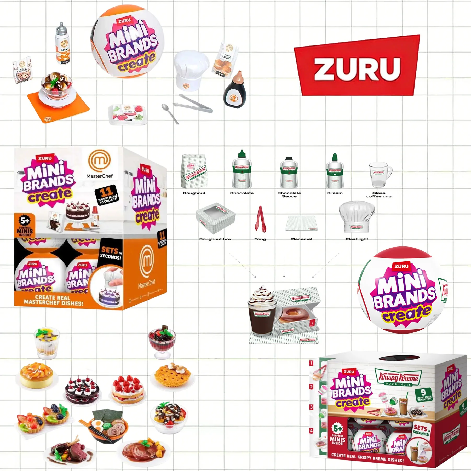 

Zuru Mini Brand Blind Box 5 Series Surprise Master Set Food Mystery Ball Capsules Home Decoration Collectibles Toys