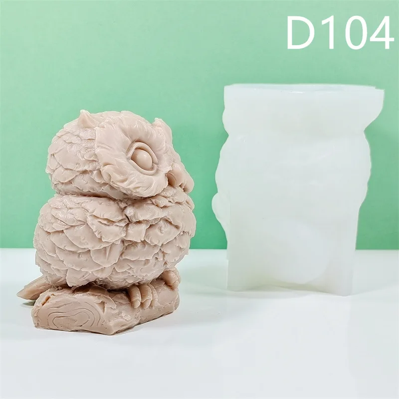 Large Owl Silicone Mold Gypsum form DIY Handmade Plaster Candle Ornaments Handicrafts Mold Hand Gift Making Kitchen Accessories