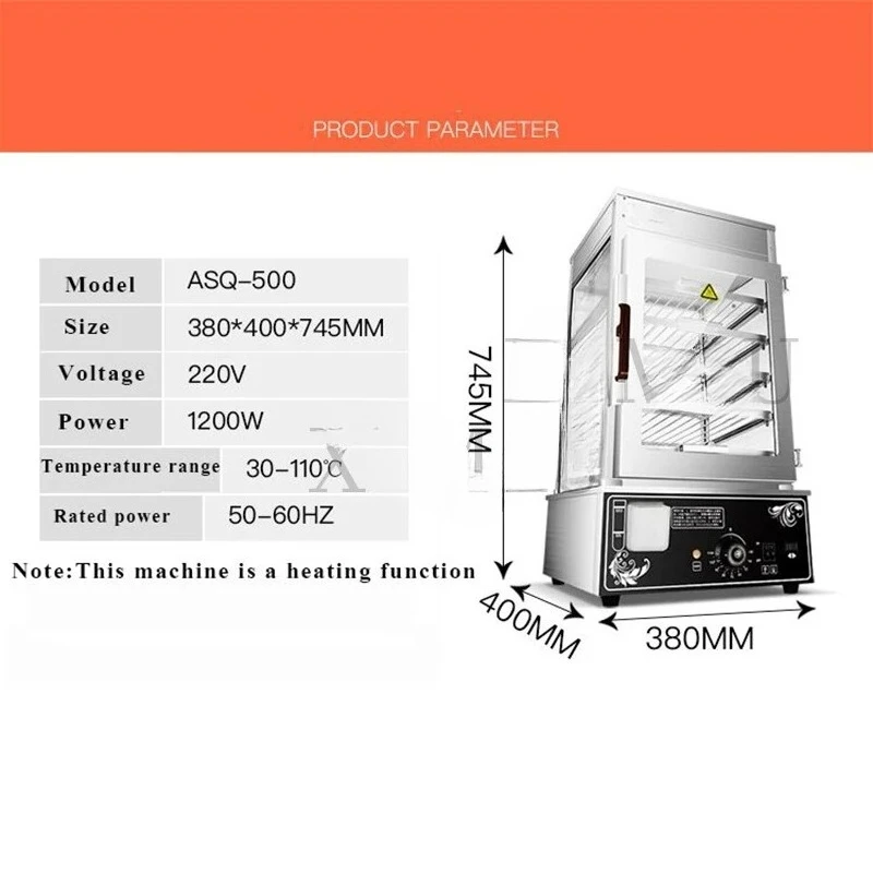 Desktop Steamer Machine Commercial Breakfast Electric Heating Steam Bun Maker 5