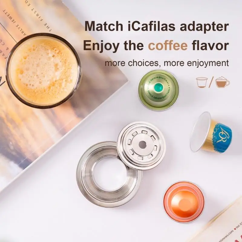 D0AB Coffee Pods Converter Coffee Pods Адаптер из нержавеющей стали текстуры для кофе