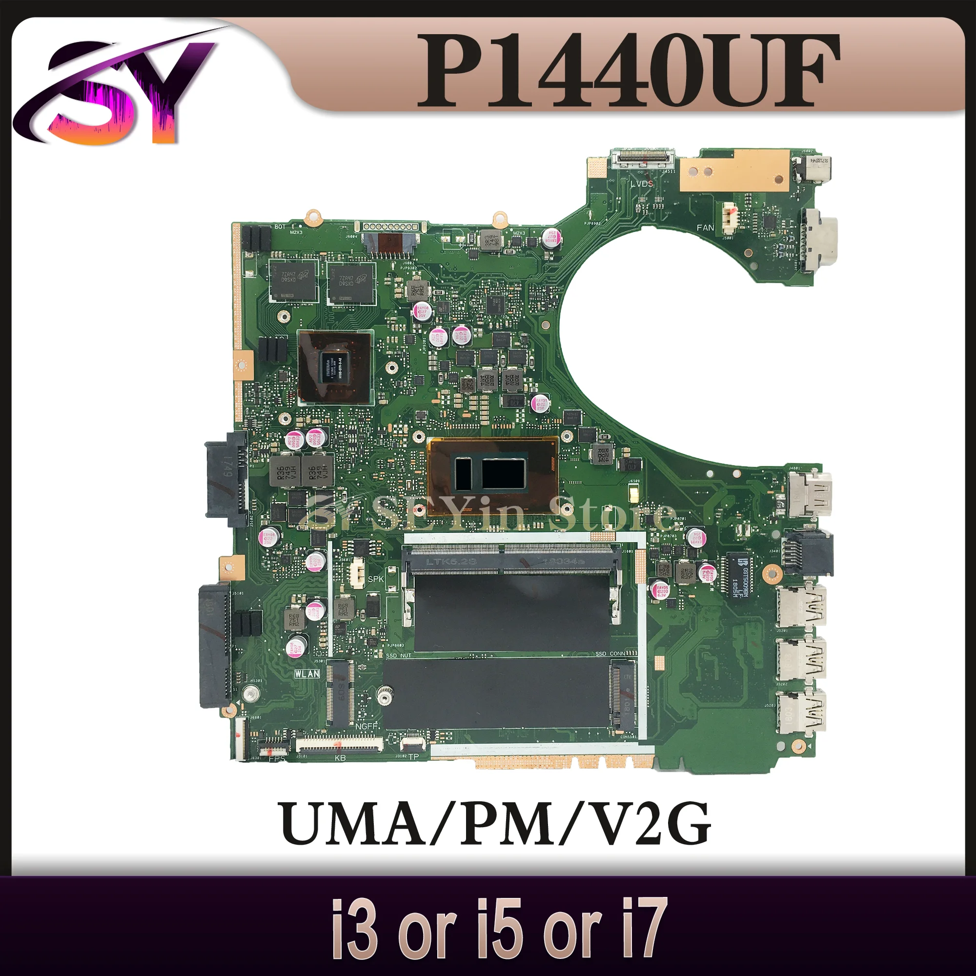 Mainboard For ASUS P1440 P1440U P1440UA P1440UF Laptop Motherboard I3 I5 I7 8th Gen 4GB-RAM 940MX/V2G UMA MAIN BOARD