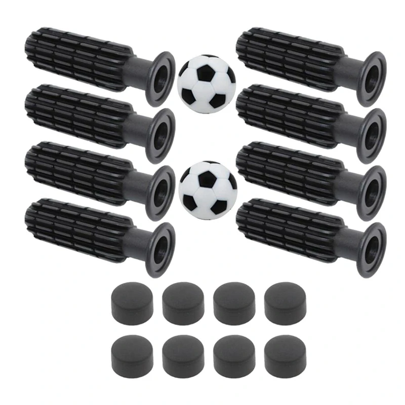 AA79 New 8Pcs Foosball Grips With End Plug Table Football Children Comfortable Handling With 2 Small Soccer Balls Replace Replac