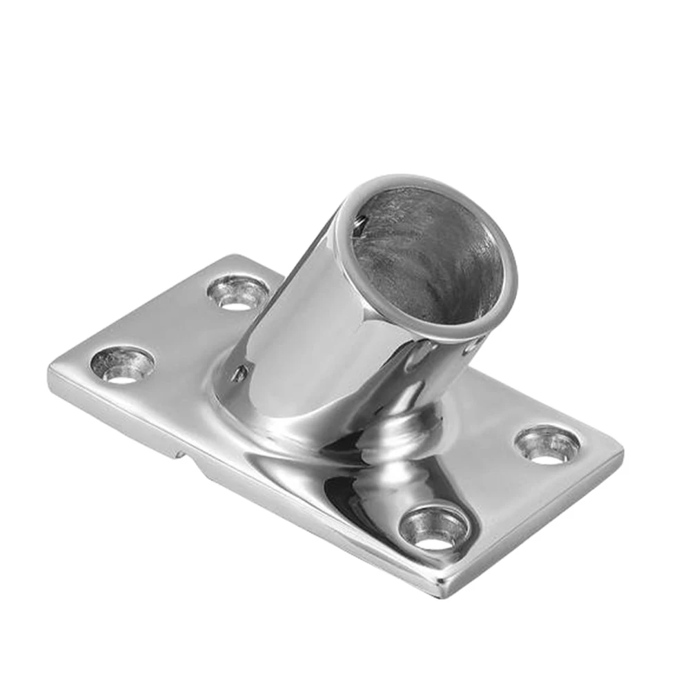 316 ستانلس ستيل 60 ° تركيبات درابزين أنبوب قاعدة الأنابيب قارب قاعدة مستطيلة تركيب بحري قارب الأجهزة 22 مللي متر 25 مللي متر 30 مللي متر 32 مللي متر #5