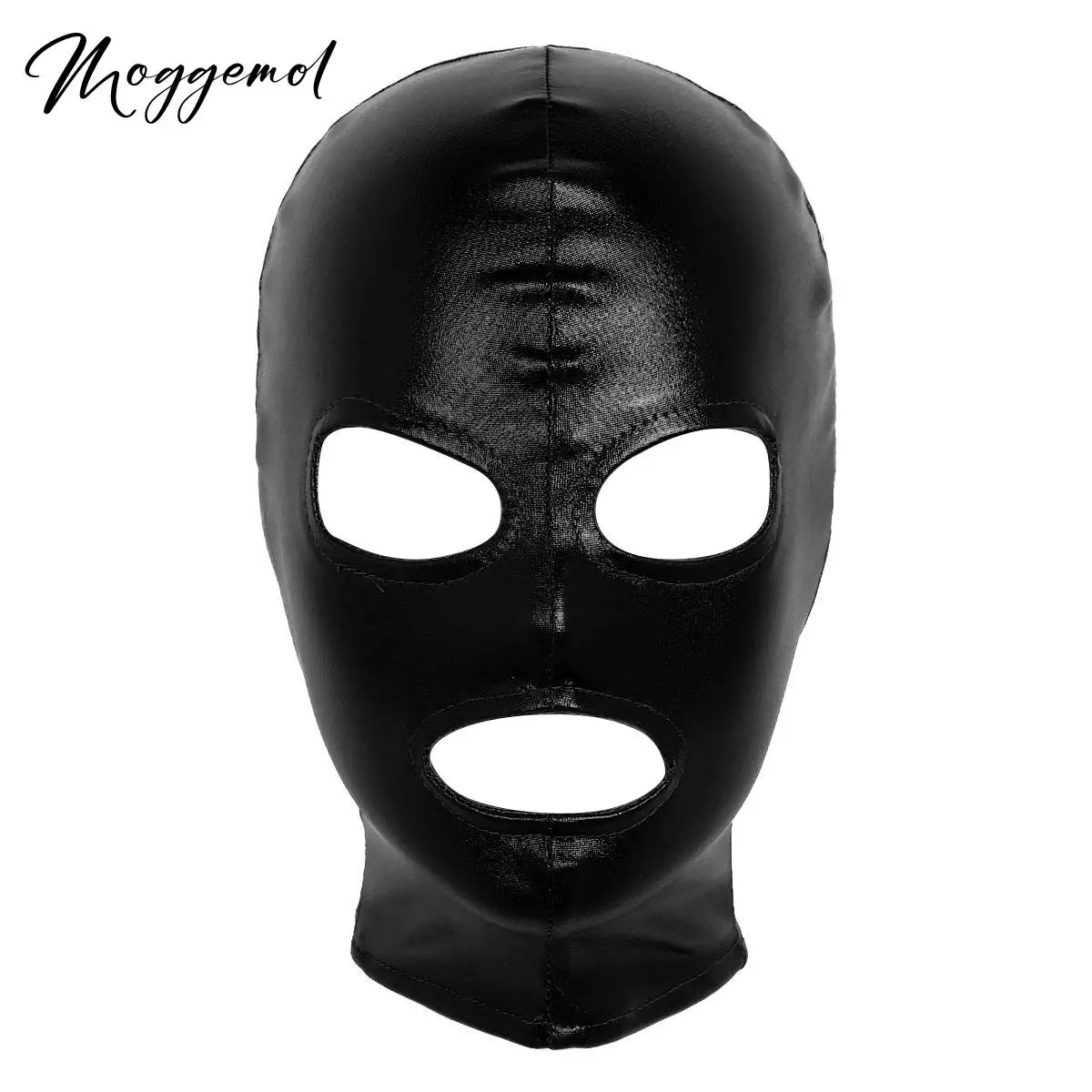 Unisex Latex Mask Men Women Cosplay Face Mask Wetlook Leather Open Eyes And Mouth Headgear Full Face Mask Hood Role Play Costume