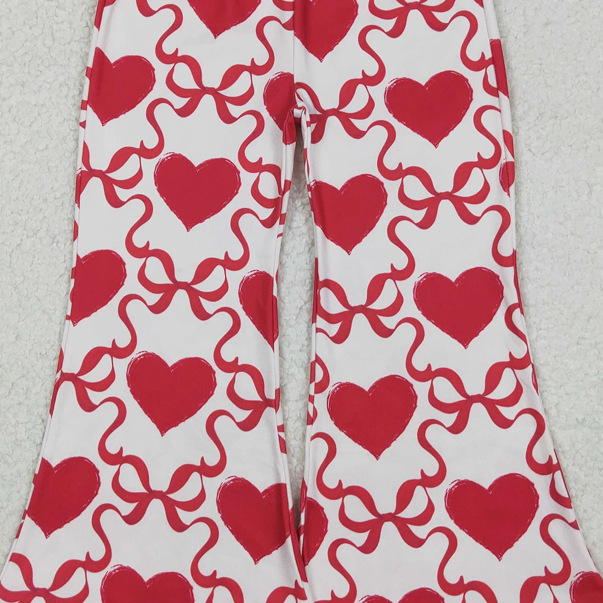 Z1020-09 P0895 ملابس خريفية للأطفال سراويل سفلية على شكل جرس مطبوعة على شكل قلب لعيد الحب #4