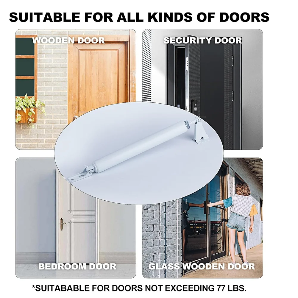 

-A99Z Pneumatic Screen And Storm Door Closer Set With Hold Open Window Bracket For Enhanced Home Safety