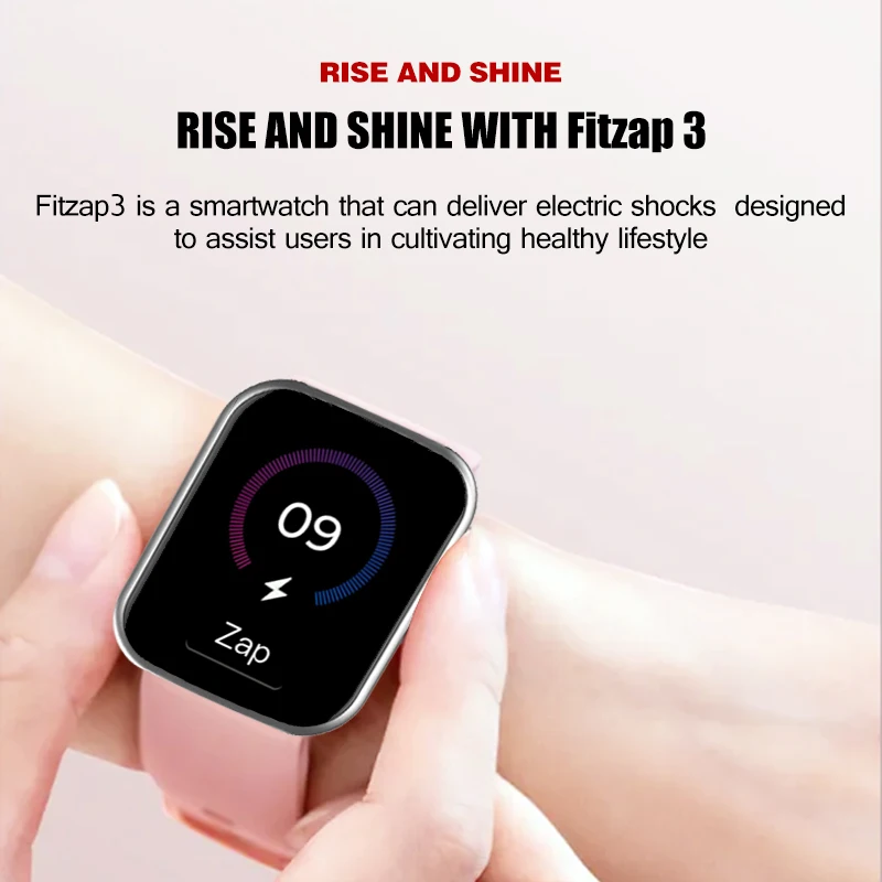 Fitzap3 Smart Electric Shock Alarm Watch, forte despertador de despertar, auto-disciplina, pulso precoce, anti-fadiga