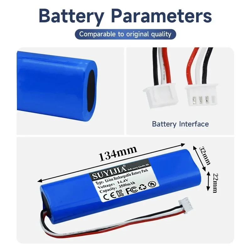 14.4V 3500mAh Robot Vacuum Cleaner Replacement Battery for Ecovacs Deebot Ozmo 920,930,901,905,937,900 Lithium Ion Battery