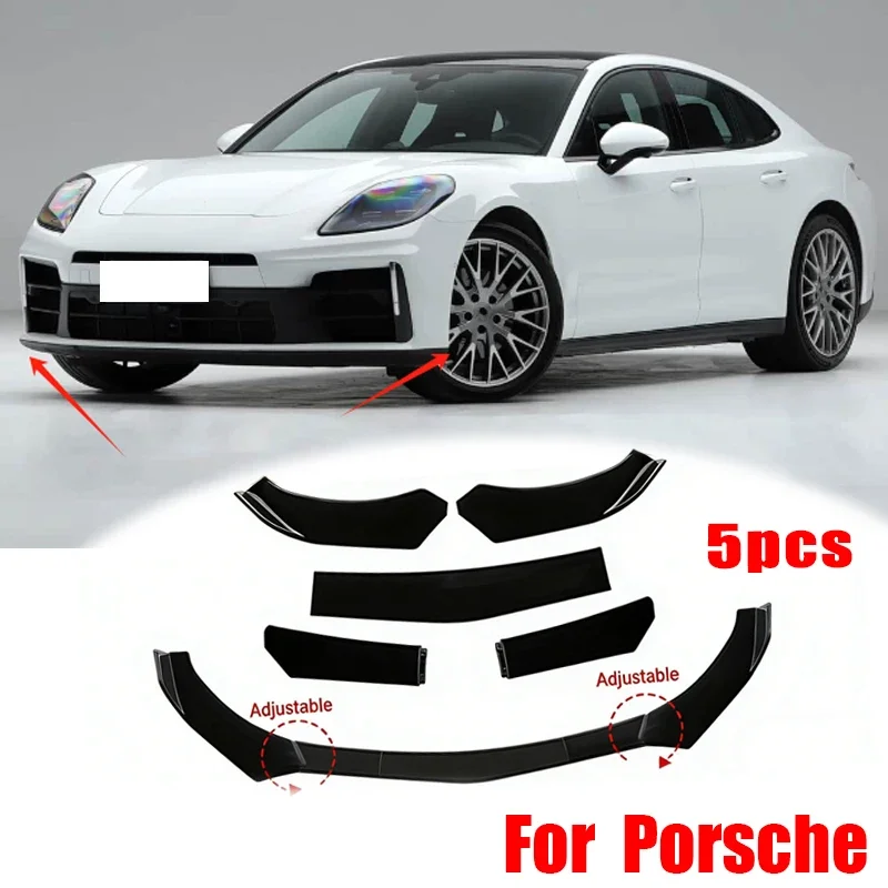 

5Pcs ABS Material Universal Car Front Bumper Separator Bumper Lip Body Kit Duck Lip Separator For Porsche Car Accessories