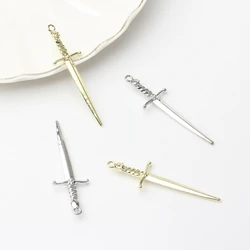 10pcs/lot Zinc Alloy Simple Long Sword Shape Charms For DIY Fashion Jewelry Making Finding Accessories