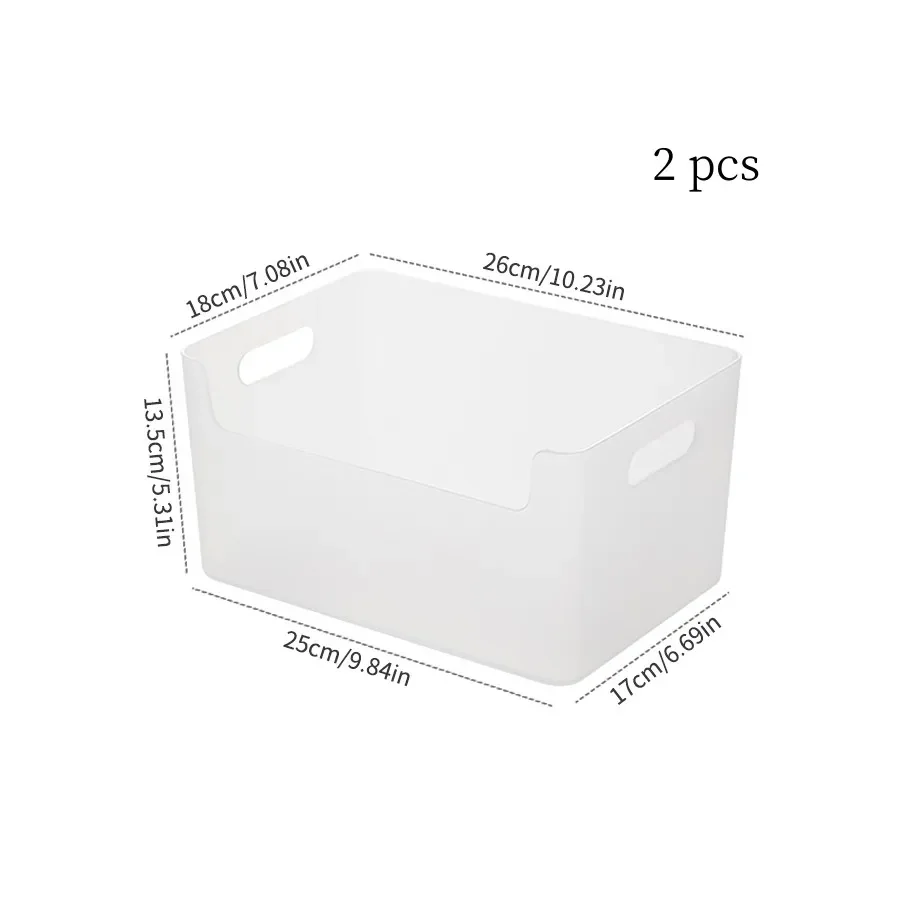 Kastorganizer, plastic opbergdoos met handvat, voor keukenopslag, grote capaciteit, opbergmand voor kleine spullen op het bureau.