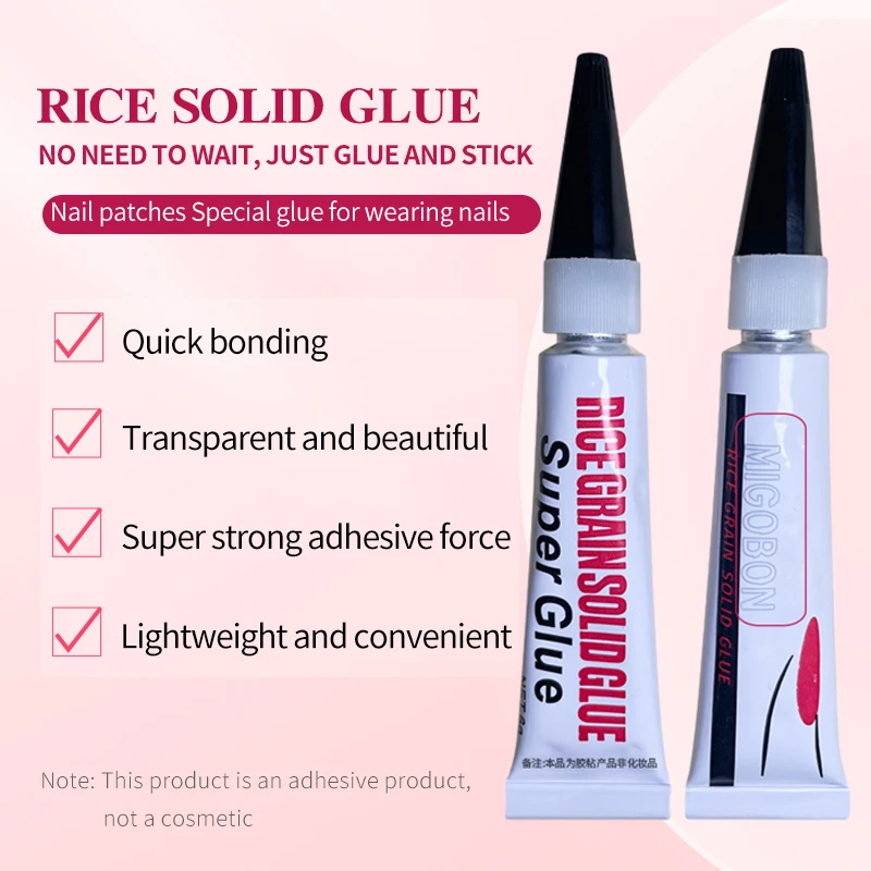 MIGOBON-Super Cola, Unhas Wearable, Resistência de Cor Longa e Forte, Sem Necessidade de Lâmpadas UV