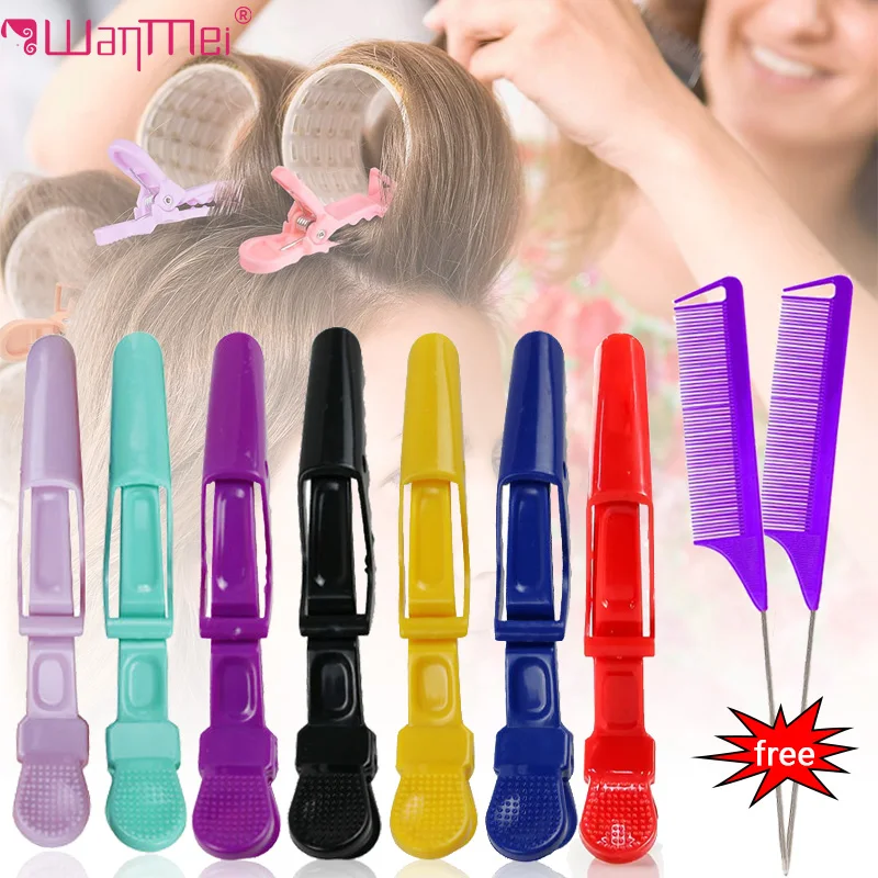 8Pcs Professional Alligator Hair Clips Rat Tail Combs Set Salon Hair Styling Sectioning Wide Teeth Design Hair Salons & Home Use
