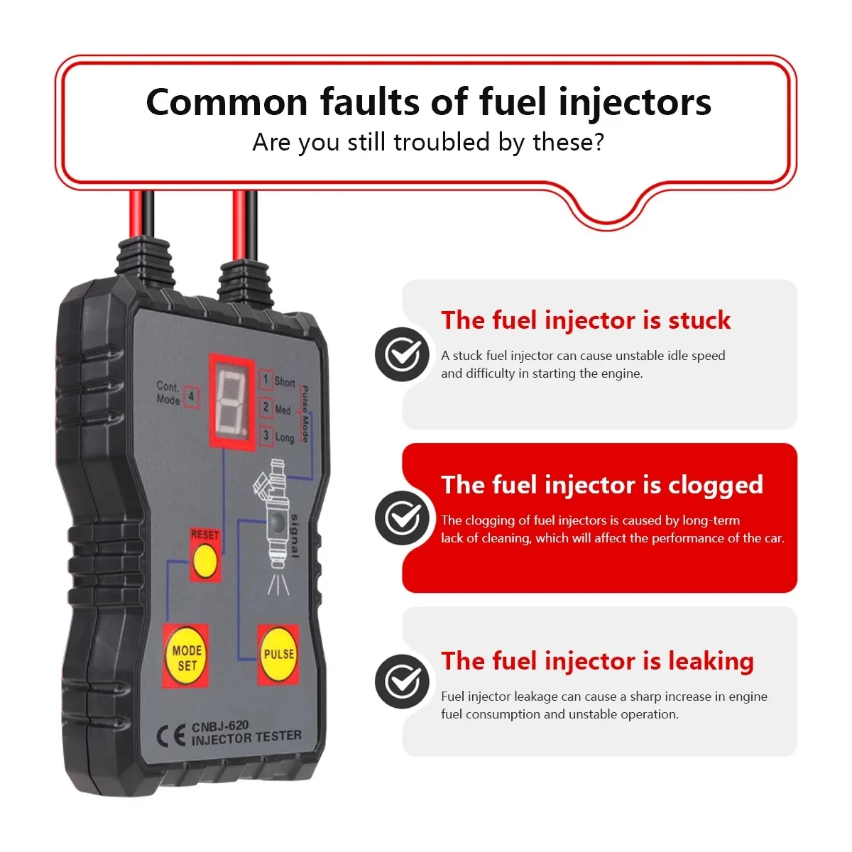 Neuestes Kraftstoffsystem-Scan-Tool, Kfz-Reinigungswerkzeug-Set, Injektor-Spülreiniger, Auto-Kraftstoffeinspritzer-Tester, tragbar, 4-Pluse-Modus