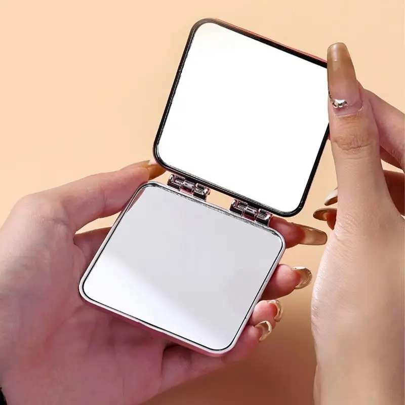 Miroir de maquillage compact portable, petit miroir de maquillage pliable, 03, voyage, vacances, fête, performance scolaire, Leon