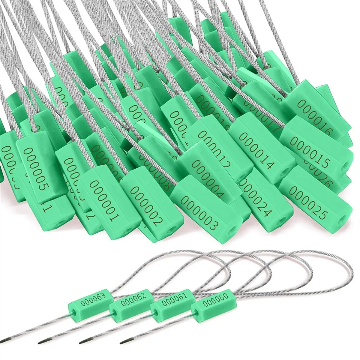 A74U 120 Steel Cable Seals Metal Security Seal Numbered Metal Truck Trailer Seals Security Tags Tamper Evident Tags,Green