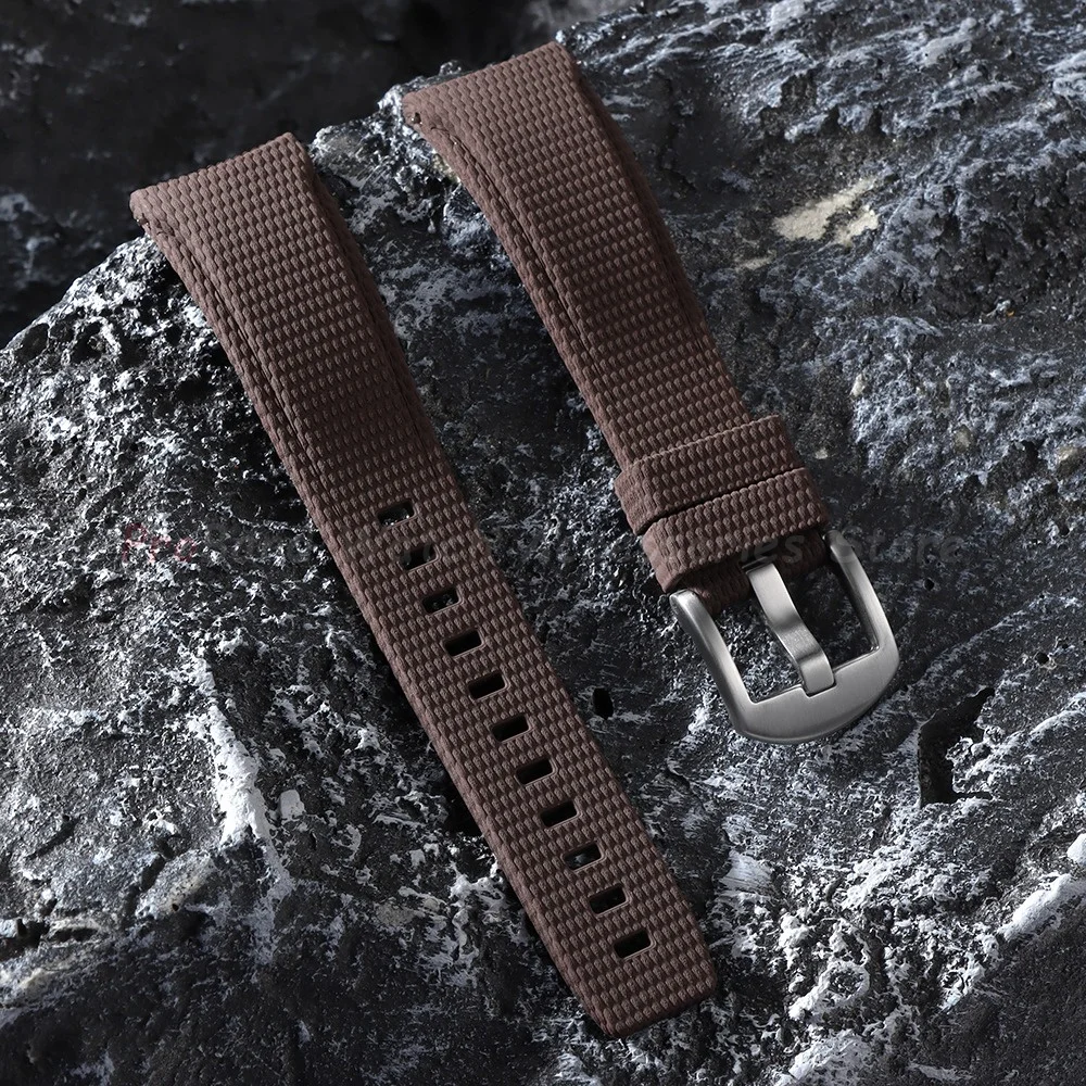 20/21/22mm FKM Gummi-Uhrenarmband mit Gebogenem Ende Schnellverschluss Silikon-Uhrenband für Longines für Seiko Swordfish für Rolex Armband