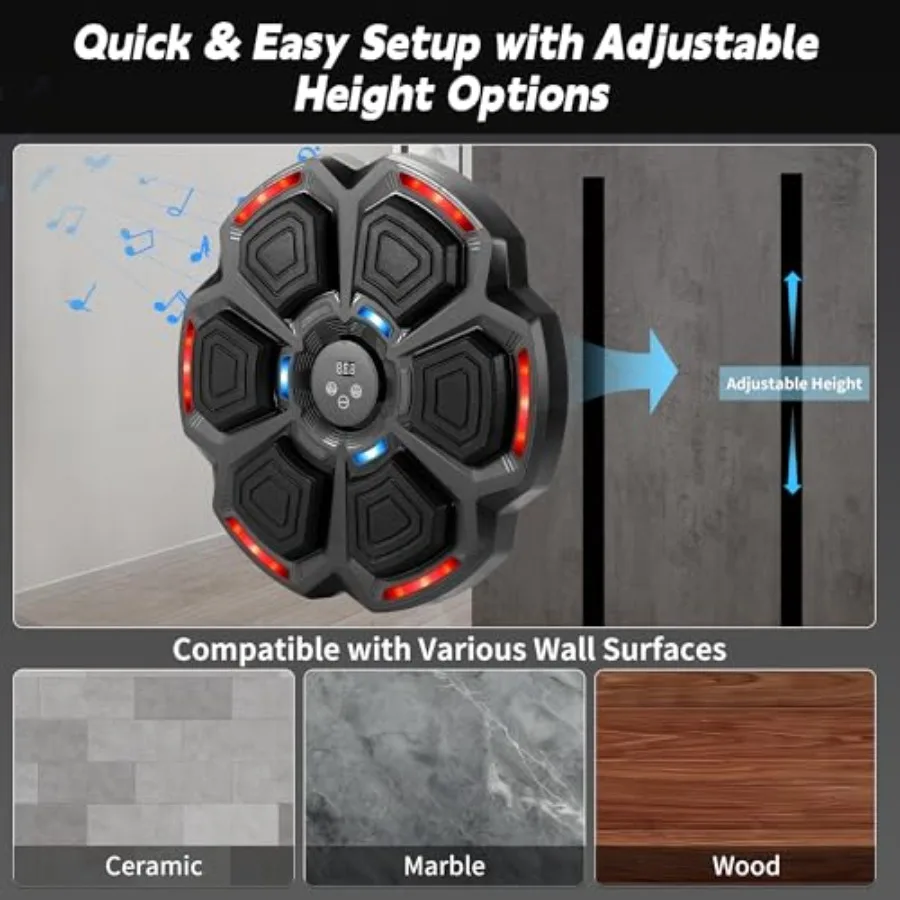 Interaktywna, ścienna maszyna do ćwiczeń muzycznych z rękawicami dla dorosłych i sprzęt do treningu fitness w dużych rozmiarach do użytku domowego, zapewniający zabawę.