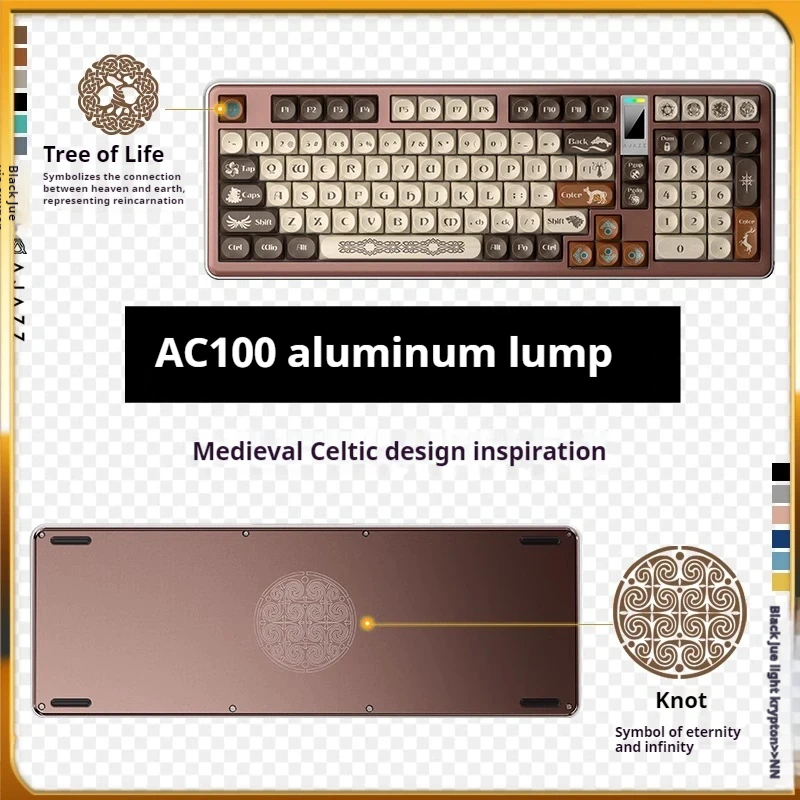 2024 Popular Wireless Mechanical Keyboards Supports Hot Swappable 100 Keys Laptop Entertainment Compatible Gaming Keyboards