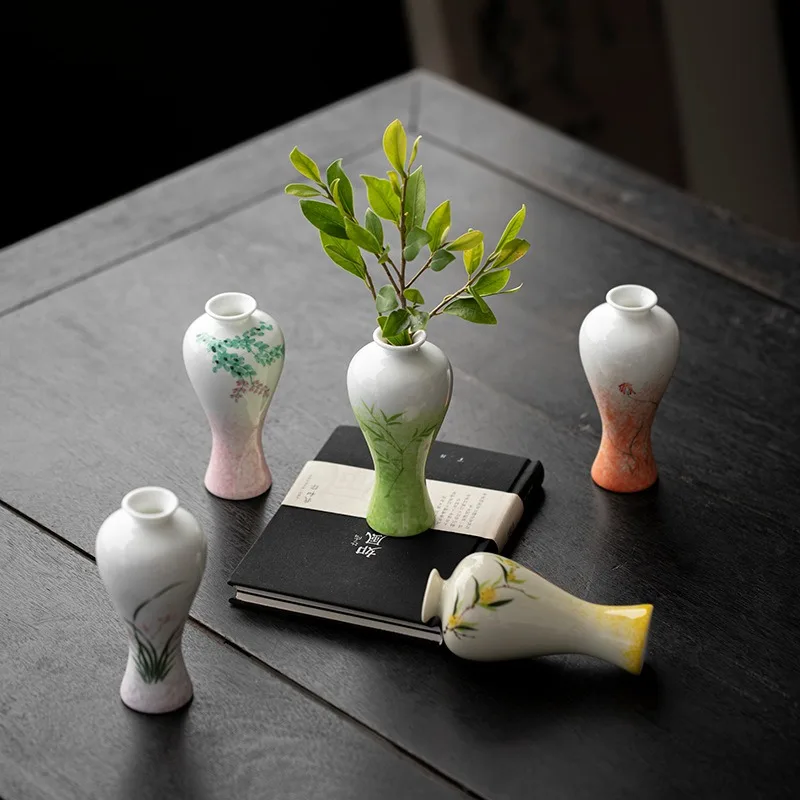 

2025 New Chinese-Style Hydroponic Home High-End Flower Vase For Room Hand-Painted Ceramic Vases Sophisticated Table Decor