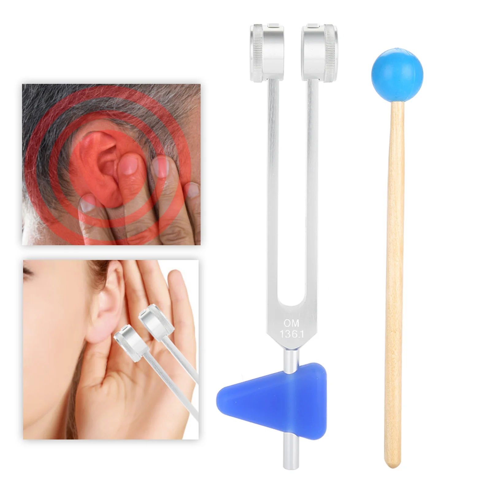 136.1Hz Aluminum Alloy Tuning Fork Instrument Kit for Sound Healing Vibration Therapy Tools Diagnostic Tuning Fork