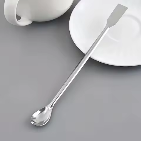 2pcs Double-Ended Sampling Spoons-Dual-Purpose Lab &amp; Kitchen Utensils,Flat End for Transferring Materials,Durable&amp;Easy To Clean