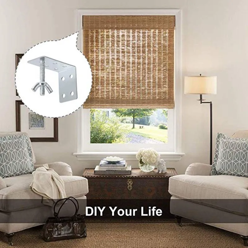 VEHO-Roman Blind Mounting Brackets L-Shaped With Side And Top Brackets