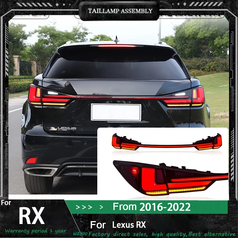 Car Accessories Rear Lamp for Lexus RX300 LED Tail Light 2016-2022 RX450 Taillights RX200t DRL Signal Brake Reverse Automotiv