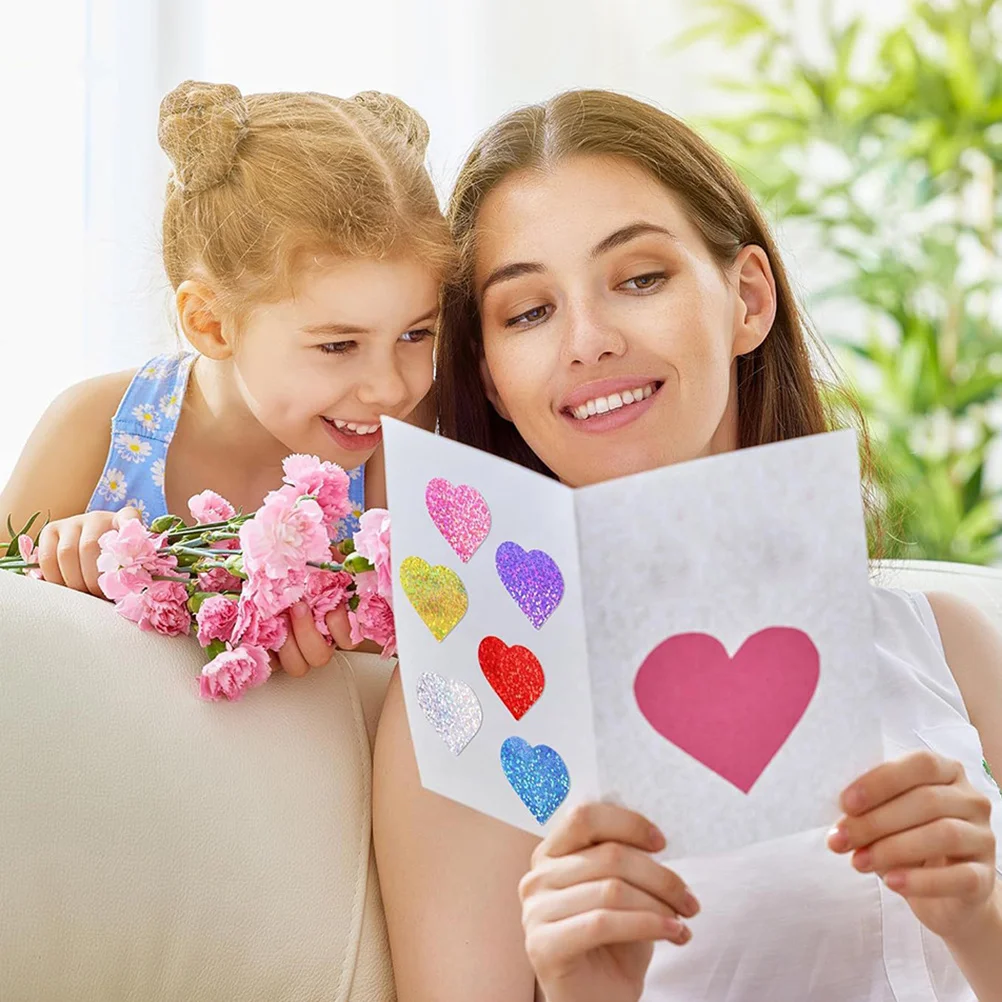 

1 Roll Valentine'S Day Heart Stickers Glitter Love Decorative Sealing Labels Present Packaging Envelopes Scrapbook Wedding