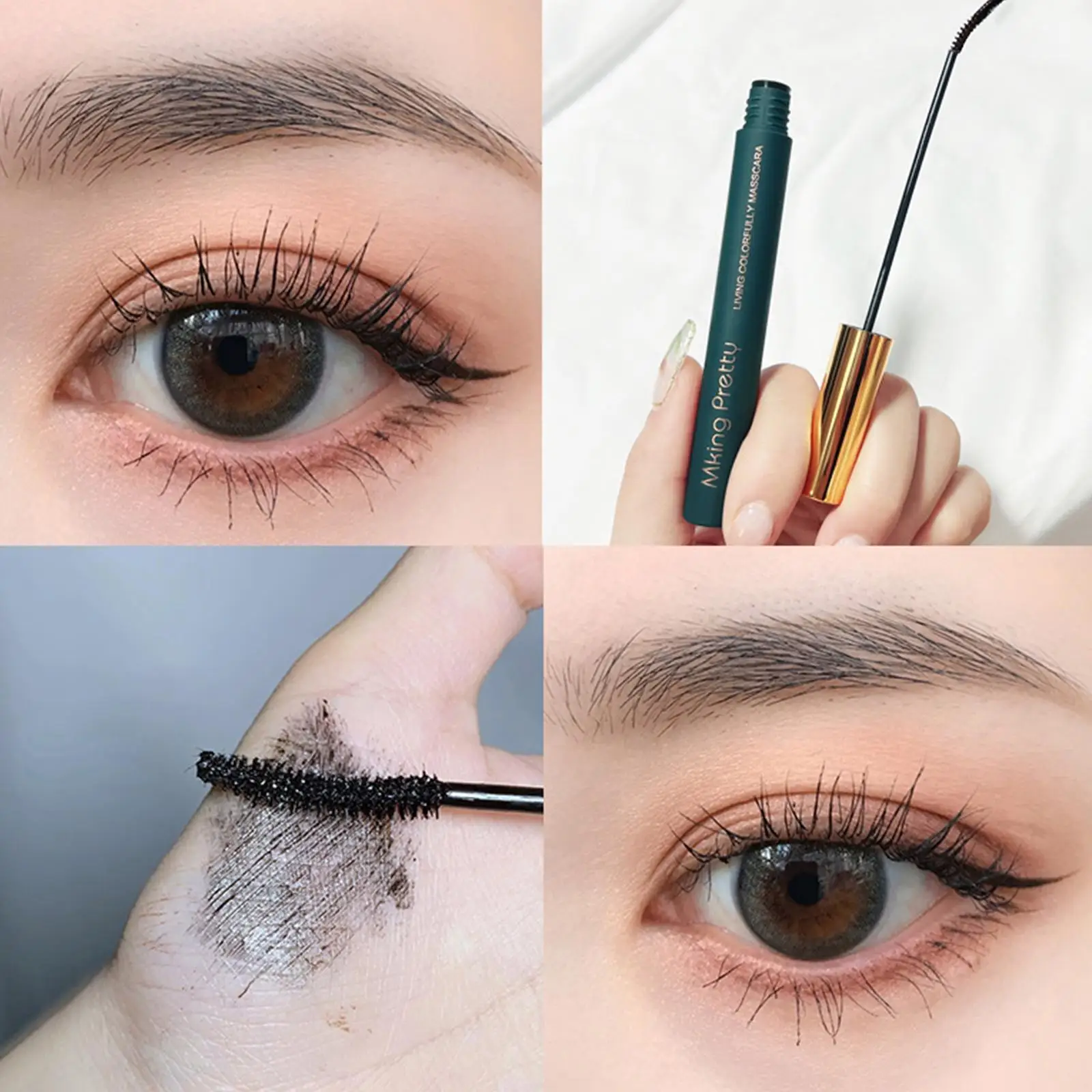 Magische Farbe dünne Wimpern tusche dicke wasserdichte lang anhaltende Schönheit Augen Make-up Pinsel Mascara natürliche косметика Wimpern n8e6