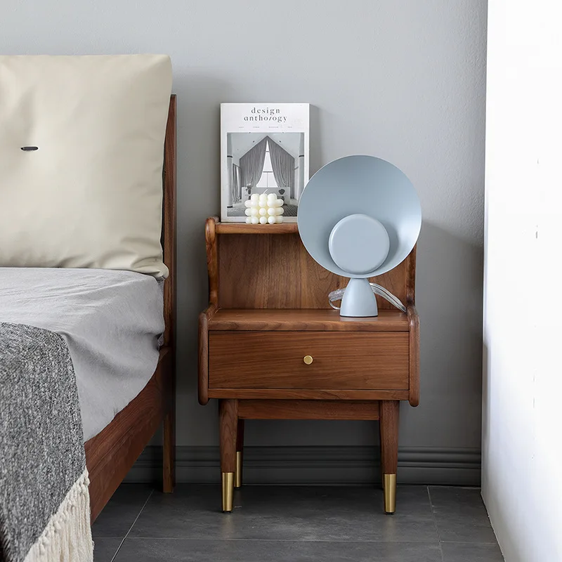 Nordic solid wood bedside table household small apartment bedside storage drawer cabinet bed and breakfast bedroom