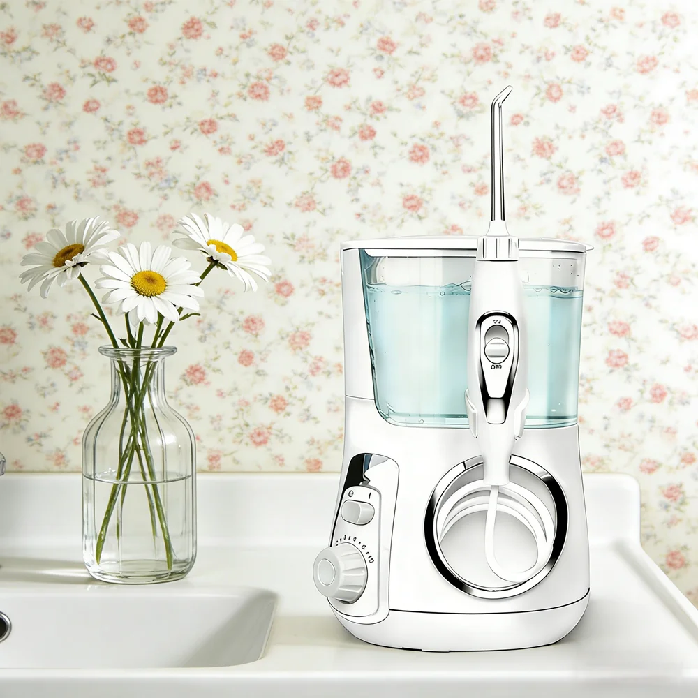 

Электрический ирригатор для полости рта на 800 мл с 10 режимами, 5 насадок, настольный, для домашнего использования, для ухода за зубами