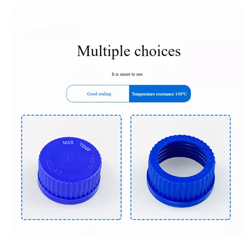 10PCS GL45 blue cap reagent bottle headspace cap sampling cap anaerobic cap opening high temperature cap