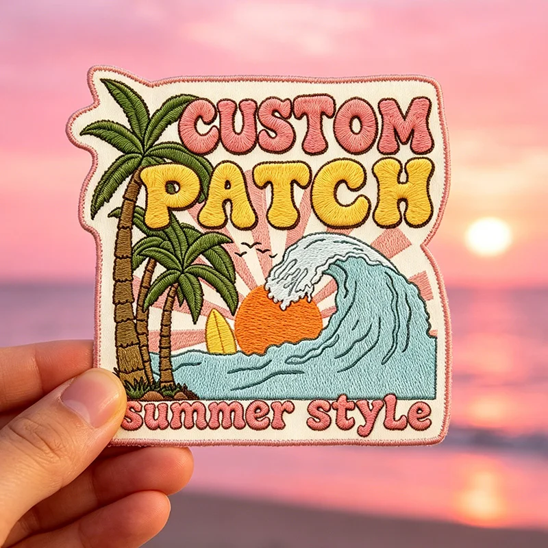 Design Personalized Logo Patches – Embroidered Woven PVC Chenille–Iron On or Sew On with Hook Loop – Custom Applique for Clothes