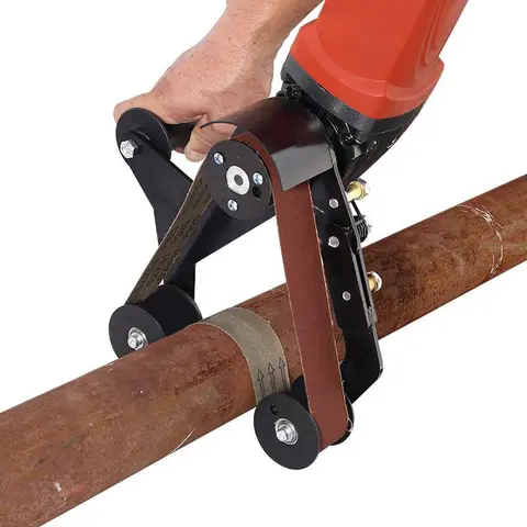 Stainless Steel Pipe Polisher Mini Belt Sander DIY Sanding Machine Stainless Steel Tube Pipe Polisher Grinder Tool