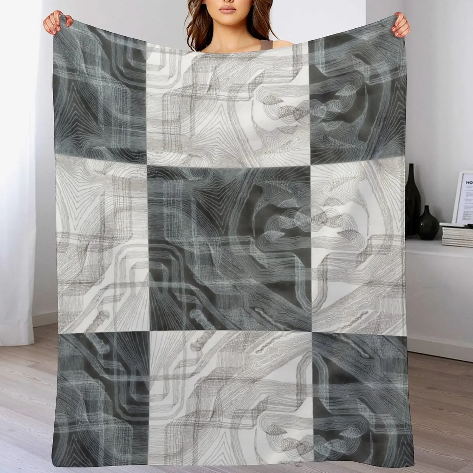

Lines - Squares Throw Blanket Giant Sofa Soft Loose warm winter Blankets
