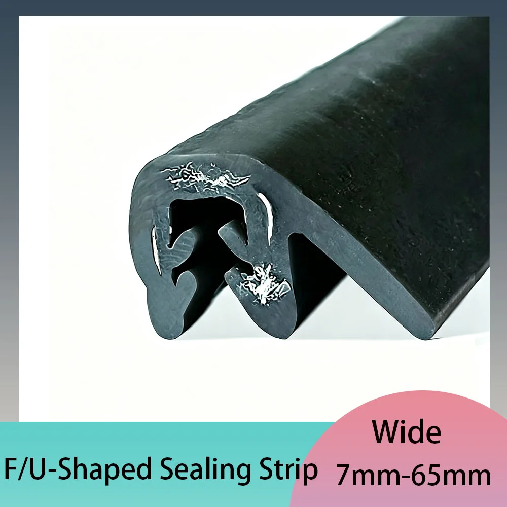1 Meter F/U Type Self Clamping Skeleton Sealing Strip Width 9mm-65mm Sheet Setal Edging Anti-Collision Rubber Sealing Strip