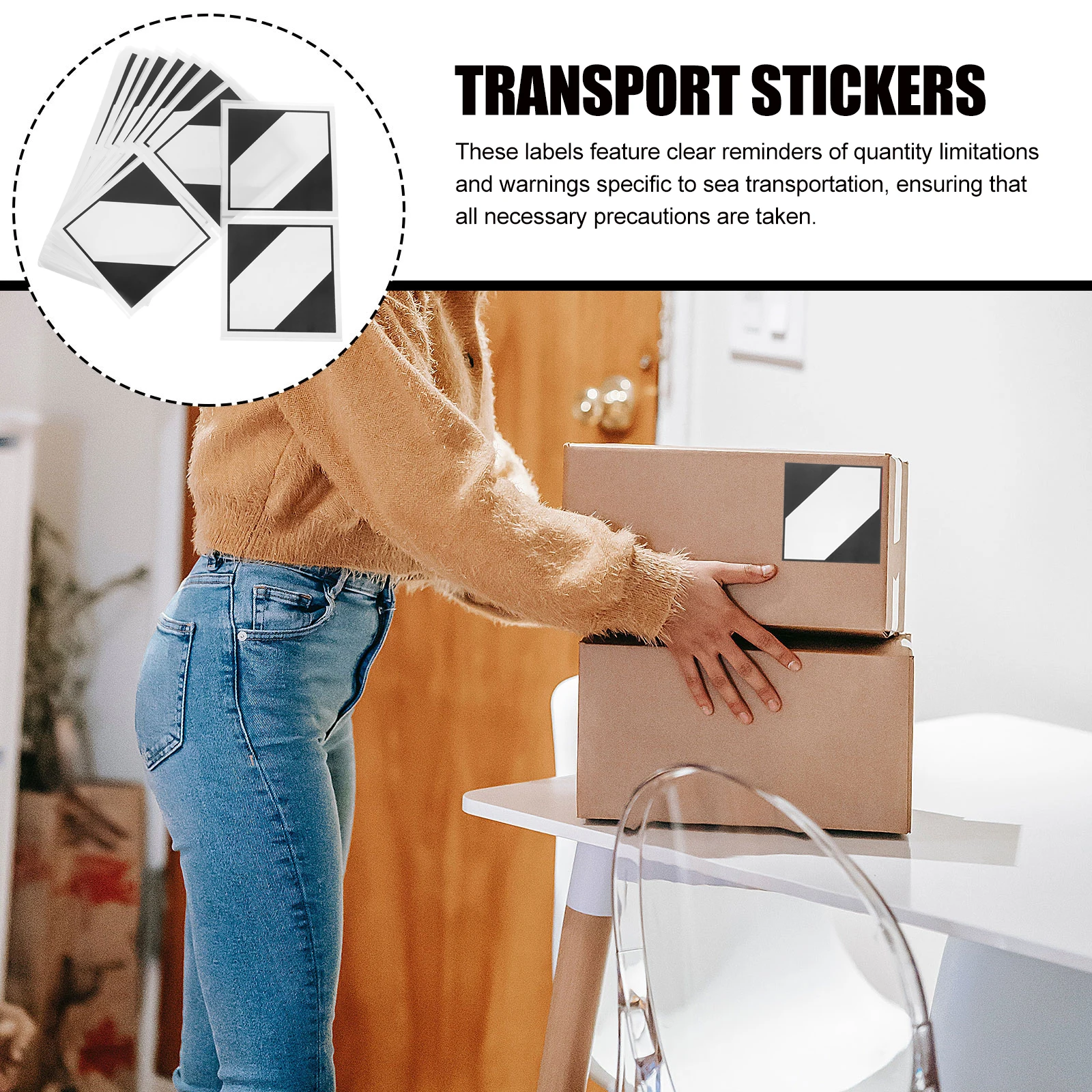 

100pcs Adhesive Shipping Quantity Stickers Durable Transport Warning Labels For Packaging Boxes Stickers Freight Labels
