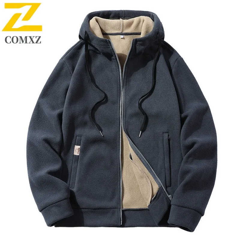 

COMXZ Men Jacket Classic Hooded Commute Office Thickened Warm Padding Coat Business Casual Cold Resistant Winter Clothing