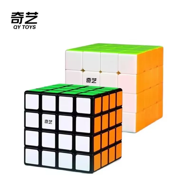 QiYi QiYuan 4x4 Stickerless Black 4x4x4 Magic Cube Speed Puzzle QiYuan S2 Racing Cubo Magico Educational Toys Gift