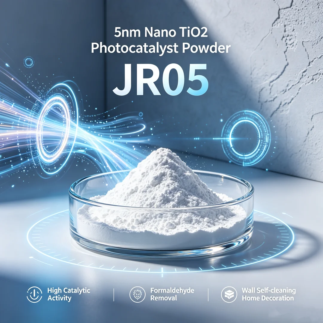 5nm JR05 Nano TiO2 Photocatalyst Powder High Catalytic Activity Self-cleaning Formaldehyde Remover for Home Wall Decoration