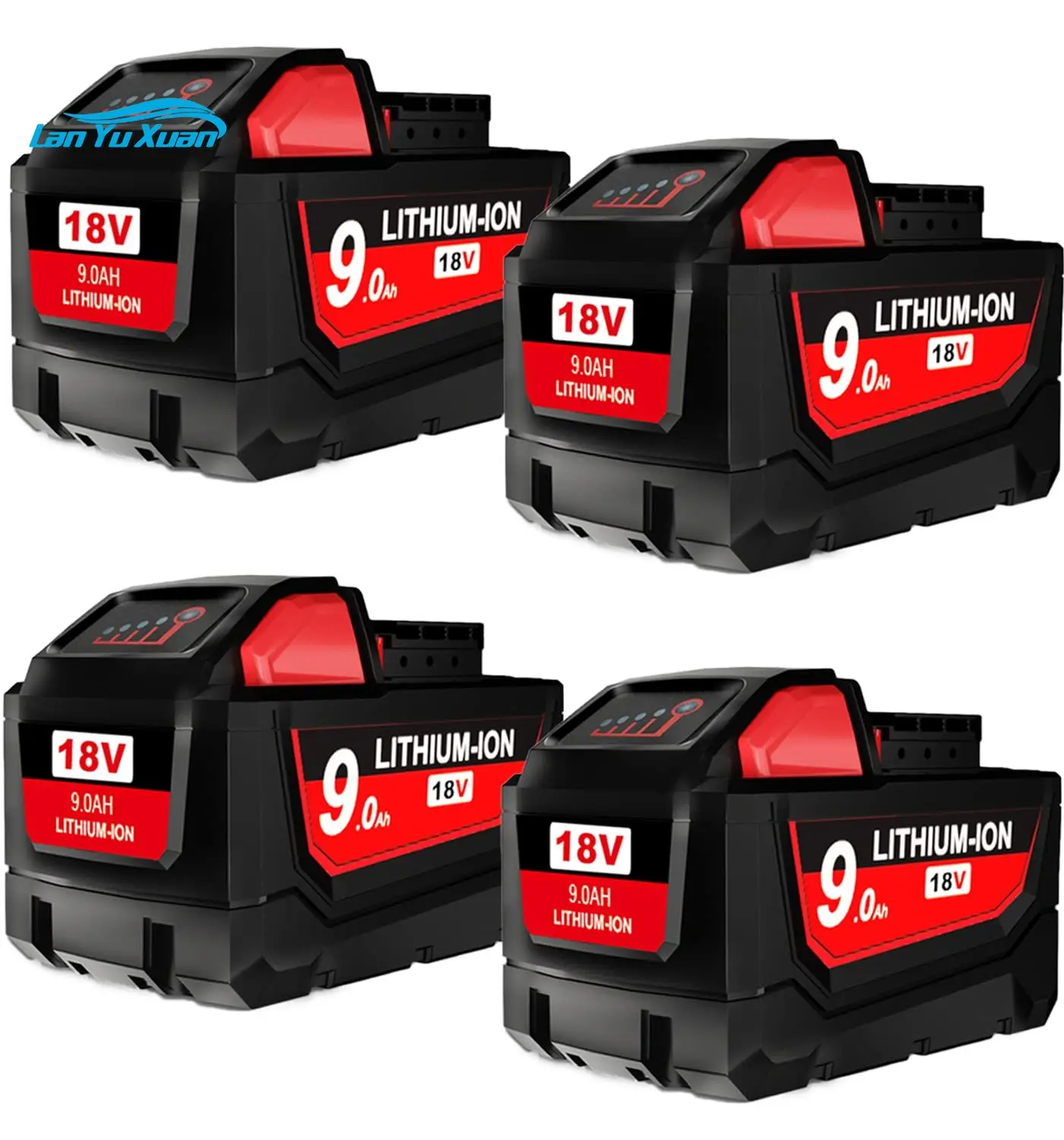 4Pack 9.0Ah battery replacement 18v 6Ah 9Ah  m 18 M 18B Tool  forMilwaukees 2869 case