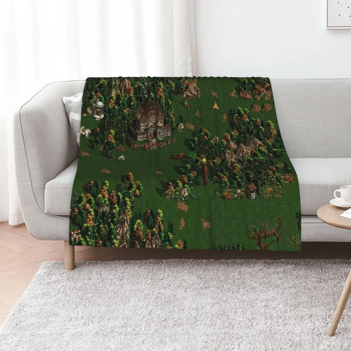 Heroes of Might and Magic III Upscaled screenshot Throw Blanket Bed linens Hairy Soft Beds Beach Winter beds for babies Blankets