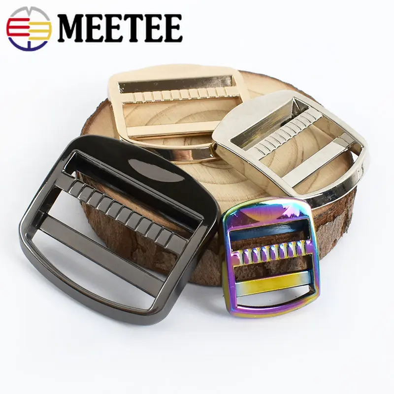 4/10Pcs Meetee 19-38mm Metal Adjust Bcukles Bag Strap Tri-Glide Ring Clasp Backpack Belt Webbing Hook DIY Hardware Accessories