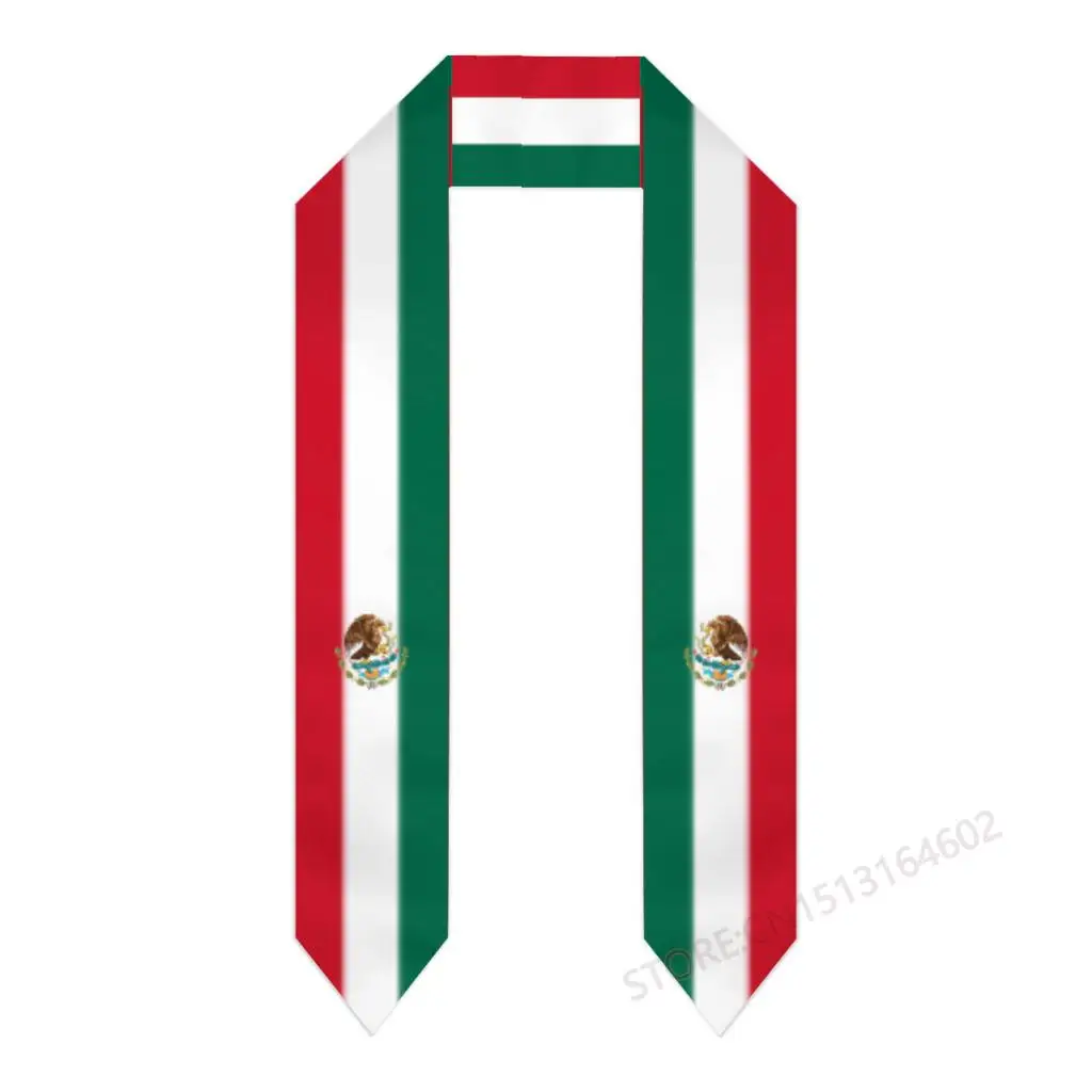 Custom Name Or Logo Mexico Flag Scarf Graduation Stole Sash International Study Abroad Class of 2023 Shawl