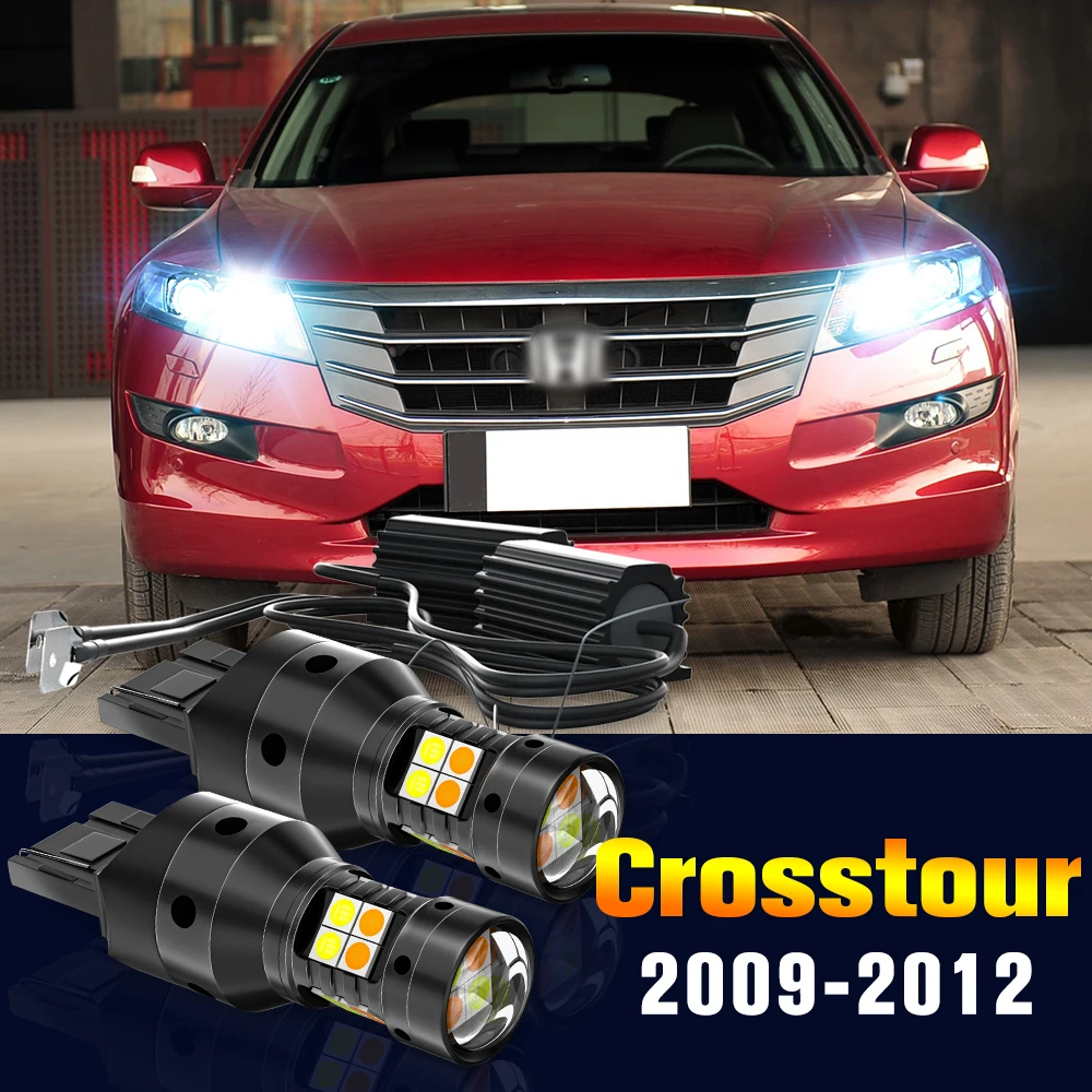 

2pcs LED Dual Mode Turn Signal+Daytime Running Light DRL Lamp For Honda Crosstour 2009-2012 2010 2011 Accessories